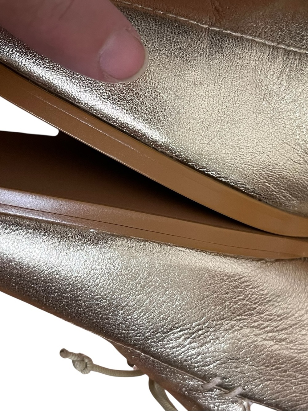Kate Spade Metallic Gold Sarah Leather Loafers — Size 7 - Picture 6 of 10